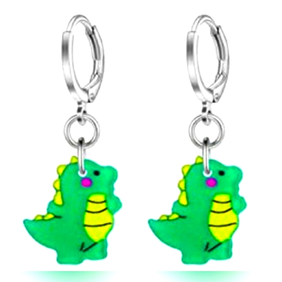 Hypoallergenic Acrylic Dangle Hoop Earrings - Picture 1 of 2